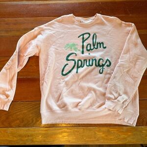 Palm Springs Pink Graphic Crew Neck with Green Print